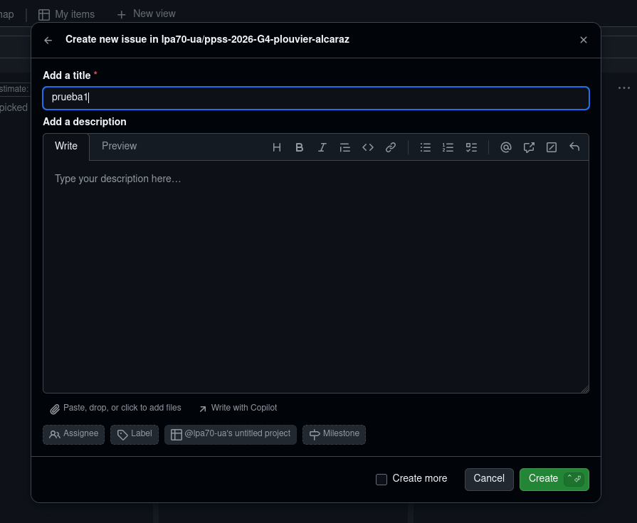 Añadir elementos kanban